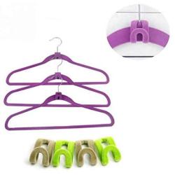 20Pcs Mini Flocking Hooks for Clothes Hanger Closet Organizer Travel Clothes Hanging Organizer Coat Hooks Color Random