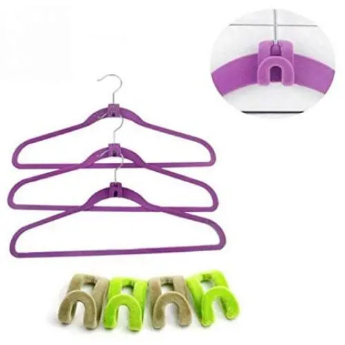 20Pcs Mini Flocking Hooks for Clothes Hanger Closet Organizer Travel Clothes Hanging Organizer Coat Hooks Color Random 20Pcs Mini Flocking Hooks for Clothes Hanger Closet Organizer Travel Clothes Hanging Organizer Coat Hooks Color Random