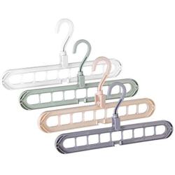 KYCPTNFJ 2 PCS Clothes Coat Hanger Organizer Multi-Port Support Clothes Drying Racks Plastic Scarf cabide Storage Rack Hangers for Clothes