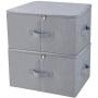 iwill CREATE PRO Dust Proof Closet Clothes Storage Boxes with Zip Lid, Breathable Fabric & Collapsible Design for Seasonal Garment Organization, Light Gray, 2 pcs