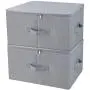 iwill CREATE PRO Dust Proof Closet Clothes Storage Boxes with Zip Lid, Breathable Fabric & Collapsible Design for Seasonal Garment Organization, Light Gray, 2 pcs