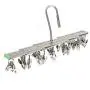 qinglele Swivel Hook Stainless Steel 35 Pegs Drying Rack Clothes Hanger for Underwear Socks Gloves