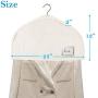 MISSLO Cotton Shoulder Covers for Clothes Hanging Breathable Garment Bag Clothing Dust Protector Closet Storage with 2" Gusset for Suit, Jacket, Shirt, Coat, Dress (Set of 12)