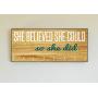Race Medal Holder/Running Medal Hanger SHE BELIEVED SHE COULD SO SHE DID- Wood Wall Mounted Medal Organizer. CUSTOMIZATION Available