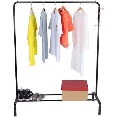 Commercial Grade Garment Rack Collapsible Rack Hanger Holder Heavy Duty Clothes Rack Extendable Clothes Hanging Rack with Rod Storage Shelf