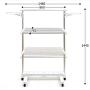 3 Tier Clothes Airer - Stainless Steel Drying Rack Fold-able Rolling Clothes Laundry Dryer Hanger Shoe Rack Adjustable Dry Rail Hanger with Wings and Portable Top Bar