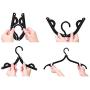 Cabilock Clothes Hanger 6pcs Plastic Foldable Travel Home Camping Mini Non-Slip Clothes Shirts Sweaters Dress Hanger Hook Drying Rack (Black)