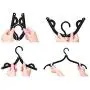 Cabilock Clothes Hanger 6pcs Plastic Foldable Travel Home Camping Mini Non-Slip Clothes Shirts Sweaters Dress Hanger Hook Drying Rack (Black)