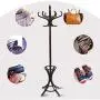Cxjff Floor Standing Coat Rack Stable Design Hanger Clothes 12 Hooks European Style Easy Install, Wood, 3 Colors (Color : Dark Brown, Size : 27x27x184cm) Cxjff Floor Standing Coat Rack Stable Design Hanger Clothes 12 Hooks European Style Easy Install, Wood, 3 Colors (Color : Dark Brown, Size : 27x27x184cm)