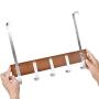 Over Door Hanger Modern Door Hook Bamboo & Aluminum for Bedroom, Living Room, Bathroom