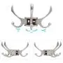 CERRXIAN Flexible Swivel Hook Wall Mounted Hanger Towel Clothes Hat Coat Bag European Style Vintage Multi Triple Hook for Bath Kitchen Garage Bedroom (White)