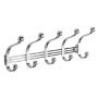iDesign York Metal 5-Hook Over-the-Door or Wall Mount Rack for Coats, Hats, Scarves, Towels, Robes, Jackets, Purses, 15.62" x 5.35" x 12.83", Chrome