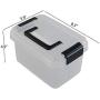 Teyyvn Plastic Mini Latch Box, Storage Bin with Locking Lids(Pack of 4, 2 L, Clear)