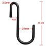 YourGift 10 Pack Heavy Duty S Hooks Black S Shaped Hooks Hanging Hangers Hooks for Kitchen, Bathroom, Bedroom and Office: Pan, Pot, Coat, Bag, Plants(10 Pack/Black/Small)