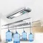 Drying Rack Electric Laundry, Ceiling Mounted Electric Lift Clothes with LED Light RC Control,Multi Function for Option Aluminum Alloy Hanger Gifted (Color : Silver)