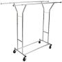 Cypress Shop Rolling Double Clothing Rail Rack Bar Commercial Grade Steel Garment Laundry Clothes Hanger Holder Adjustable Hanging Indoor Outdoor Coat Hanging Dryer Drying Cart Home Furniture