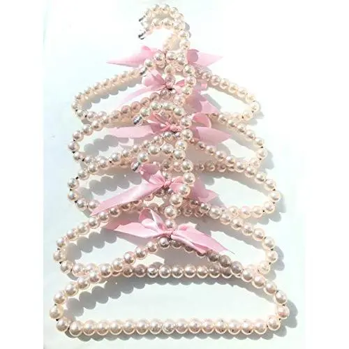 A&S Creavention Luxury Plastic Pearl Hanger for Baby, Small Dog or Cat Clothing (5pcs, Pink)