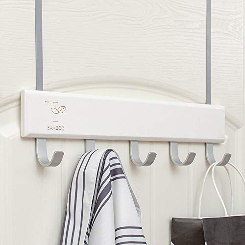 Over The Door Storage Rack, Heavy-Duty Organizer Hooks Hanger for Clothes, Coats, Hats, Towel, Bag, Robe (White)