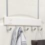 Over The Door Storage Rack, Heavy-Duty Organizer Hooks Hanger for Clothes, Coats, Hats, Towel, Bag, Robe (White)