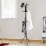 LENTIA Standing Entryway Coat Rack Hall Tree Black Coat Rack with 12 Hooks Free Standing for Umbrella Hat Jacket Hanger Holder Metal and Black LENTIA Standing Entryway Coat Rack Hall Tree Black Coat Rack with 12 Hooks Free Standing for Umbrella Hat Jacket Hanger Holder Metal and Black