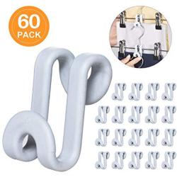 Clothes Hanger Connector Hooks, 60PCS Cascading Clothes Hangers for Heavy  Duty Space Saving Cascading Connection Hooks for Clothes Closet, White