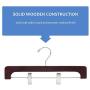 JS HANGER Wooden Hanger with Two Chrome Clips, Walnut, 10-Pack