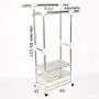 Double Folding Clothes Rail, Rolling Clothes Hanger, Retractable Balcony Storage Shoe Rack, L70-115cm W42 H85-157cm, (stainless Steel) Double Folding Clothes Rail, Rolling Clothes Hanger, Retractable Balcony Storage Shoe Rack, L70-115cm W42 H85-157cm, (stainless Steel)