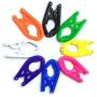 10pcs Random Color Travel Portable Clothes Hanger Folding Plastic Non-Slip Plastic Hanger with Hook Drying Clothespin Towel Sock Cloth Hanger