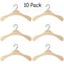 10pcs Wooden Non-Slip Space Saving Mini Laundry Hook Clothes Hangers Drying Rack for Dolls Shirts Dresses Sweaters Decoration