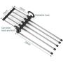 5PC 5 Tier Multi-Function Portable Clothes Hanger Pants Racks Trousers Hanger Clothes Storage Drying Hanger Stainless Steel Random Color