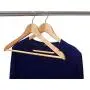 Ezihom Gugertree Solid Wooden Suit Hangers, Coat Hangers, Wood Clothes Hanger, Natural Finished, 10 Pack