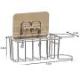 Bogeer Sponge and Brush Holder for Kitchen Sink Sink Caddy Organizer for Sponge, Brush and Dishcloth Sponge Holder Dishwashing Holder Drainer Rack Sponge Holder, Stainless Steel, Reusable Adhesive