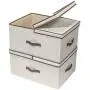STORAGE MANIAC 65L Jumbo Closet Storage Organizer Boxes 2-Compartment Foldable Bins with Removable Dividers, Natural STORAGE MANIAC 65L Jumbo Closet Storage Organizer Boxes 2-Compartment Foldable Bins with Removable Dividers, Natural