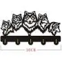 ANMY Wildlife Wolf Decorative Wooden Wall Hanger Wolf Family Clothes Wall Hooks Coat Rack Keys Holder Organizer Hook,Black