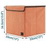 PiccoCasa Storage Bin Cube with Lid, 13x13.6x13inches, Linen Fabric Foldable Basket Storage Organizers Boxes Containers for Home Closet Bedroom Drawers Organizers, Orange