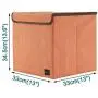 PiccoCasa Storage Bin Cube with Lid, 13x13.6x13inches, Linen Fabric Foldable Basket Storage Organizers Boxes Containers for Home Closet Bedroom Drawers Organizers, Orange