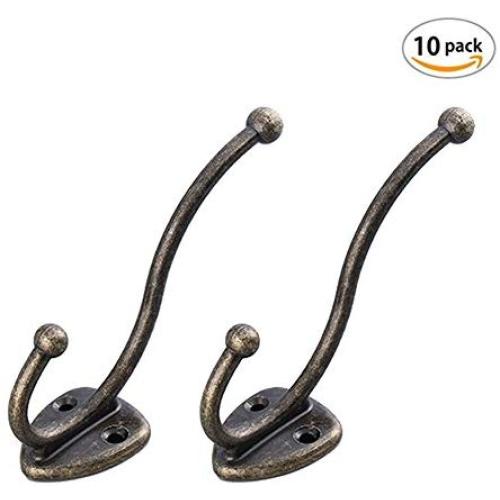 She-love Metal Handle Hook Hanger Clothes Hat Coat Robe Hanging Single Hook Wall Door (10 Pcs)