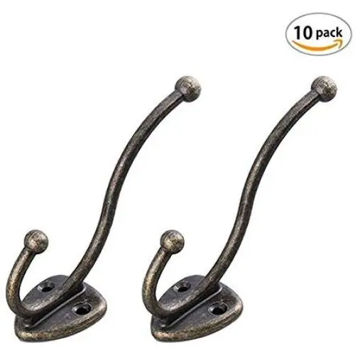 She-love Metal Handle Hook Hanger Clothes Hat Coat Robe Hanging Single Hook Wall Door (10 Pcs)
