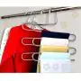 HKOrion Trousers Pants Clothes Hangers Closet Storage Organizer Stainless Steel Multipurpose for Jeans, Scarf, Ties, Legging S Shape Wardrobe Space Saver 5 Layers Hanger Pack of (1) Piece HKOrion Trousers Pants Clothes Hangers Closet Storage Organizer Stainless Steel Multipurpose for Jeans, Scarf, Ties, Legging S Shape Wardrobe Space Saver 5 Layers Hanger Pack of (1) Piece