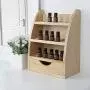LIANTRAL Essential Oils Storage Rack, Wooden Nail Polish Display Holder Organizer- 45 Slots for 10/15/20/30ml Bottles (Natural Wood Color)