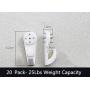 Foxtop 2-inch Bearing 25lbs Hardwall Hanger Multi-Purpose Utility Hook Wall Mount Non-Mark Hooks for Wedding Picture Photo Frame Mirror (20 Hooks) Foxtop 2-inch Bearing 25lbs Hardwall Hanger Multi-Purpose Utility Hook Wall Mount Non-Mark Hooks for Wedding Picture Photo Frame Mirror (20 Hooks)