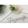 Personalized wedding dress hanger, bride hanger groom bridesmaid hangers polished wood hanger and steel text