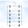 2pcs Random Color Clothes Hangers Multilayer Skirt Trouser Hanger for Pants Non Slip Metal Hanger Clips with 12 Clips Clothing Storage Rack Holder