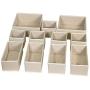 DIOMMELL 11 Pack Foldable Cloth Storage Boxes Closet Dresser Drawer Organizer Fabric Baskets Bins Containers Divider for Baby Clothes Underwear Bras Socks Lingerie Clothing,Beige 245