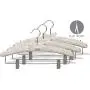 The Great American Hanger Company Satin Padded Combo Hanger, Ivory Finish with Chrome Hardware, Boxes of 12 The Great American Hanger Company Satin Padded Combo Hanger, Ivory Finish with Chrome Hardware, Boxes of 12