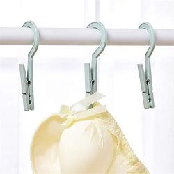 Mexidi 3 Pcs Portable Laundry Hanger Clothespins with Spring Clip Hooks, Outdoor Plastic Hanger Drying Clothing, Drying Clips, Clothes Pins, for Home or Travel -Air Dry and Drip Dry (Green)