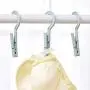 Mexidi 3 Pcs Portable Laundry Hanger Clothespins with Spring Clip Hooks, Outdoor Plastic Hanger Drying Clothing, Drying Clips, Clothes Pins, for Home or Travel -Air Dry and Drip Dry (Green)
