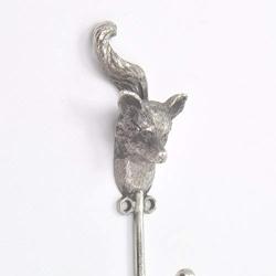 abodent.com Silver Fox Animal Head Metal Coat Hook Hooks Wall Mounted Door Hook Hanger for Hat Coat Clothes Kitchen Bathroom Bedroom Office (Screws Included)