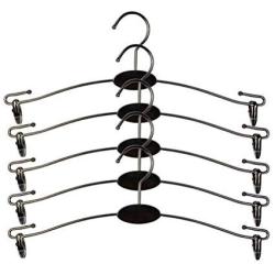 Cabilock Clothes Hanger 10pcs Black Metal Hanger Non-Slip Underwear Rack Underpants Clips for Shop Clothing Store