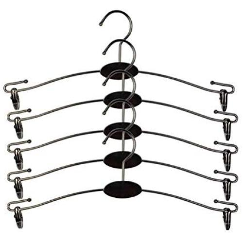 Cabilock Clothes Hanger 10pcs Black Metal Hanger Non-Slip Underwear Rack Underpants Clips for Shop Clothing Store